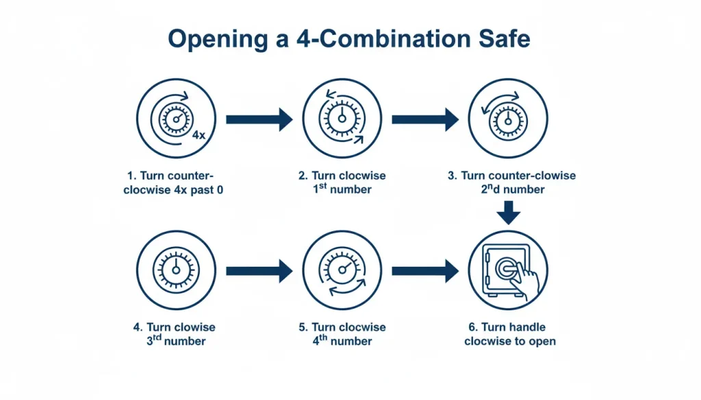 How to Open a 4-Combination Dial Safe