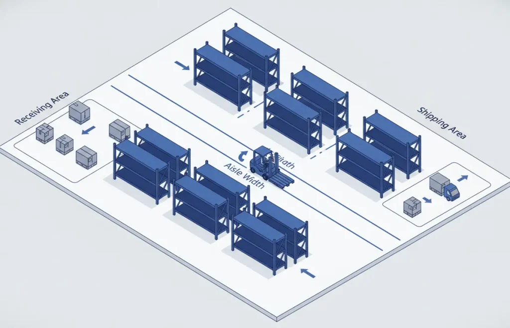 Optimized Warehouse Racking Layout Design Blueprint