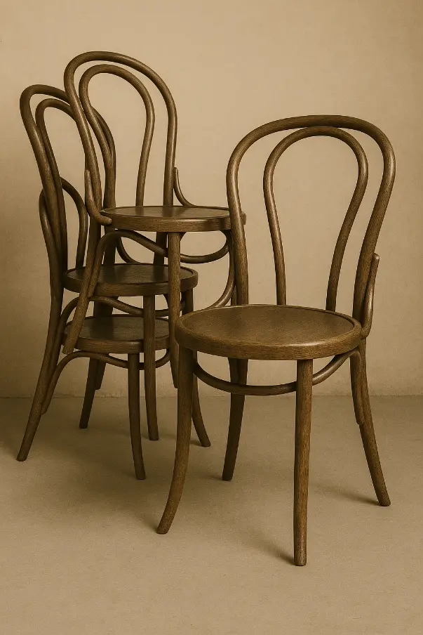 Thonet style several classic bentwood cafe chairs