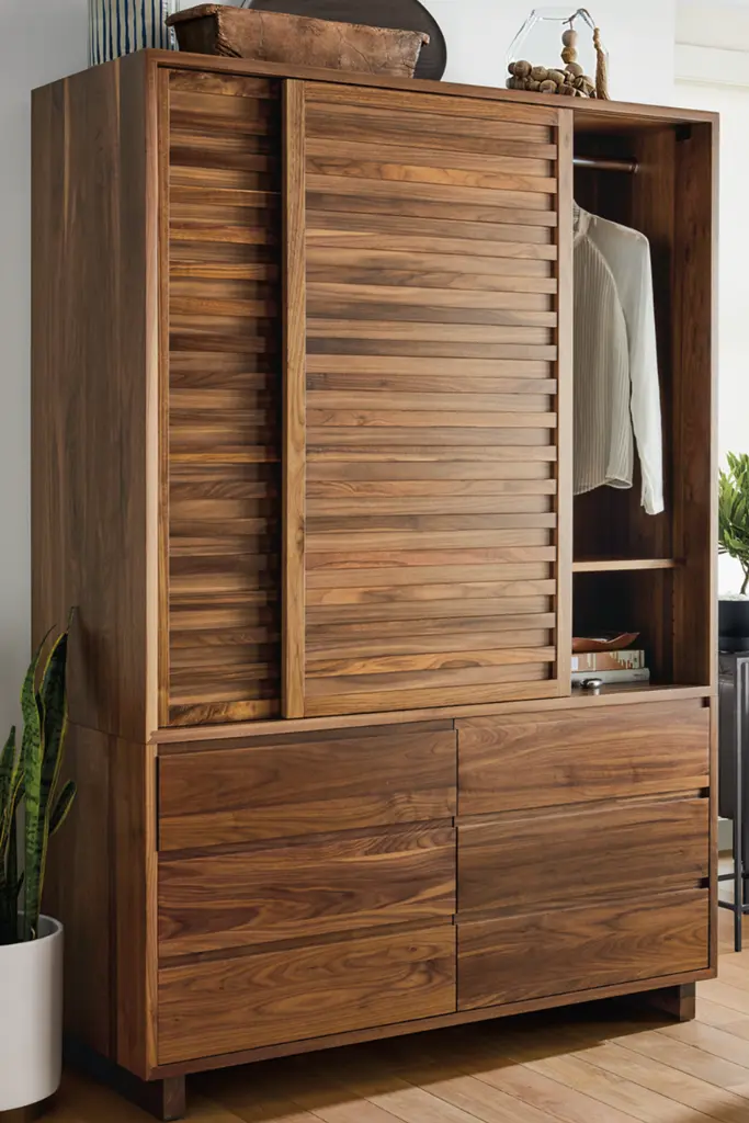 old fashioned wooden wardrobe