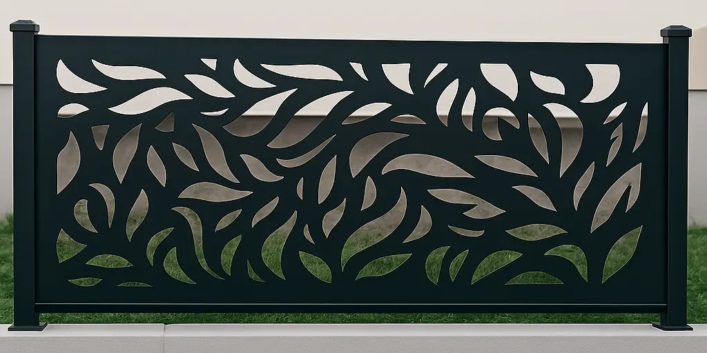 Abstract Leaf Cutout Railing