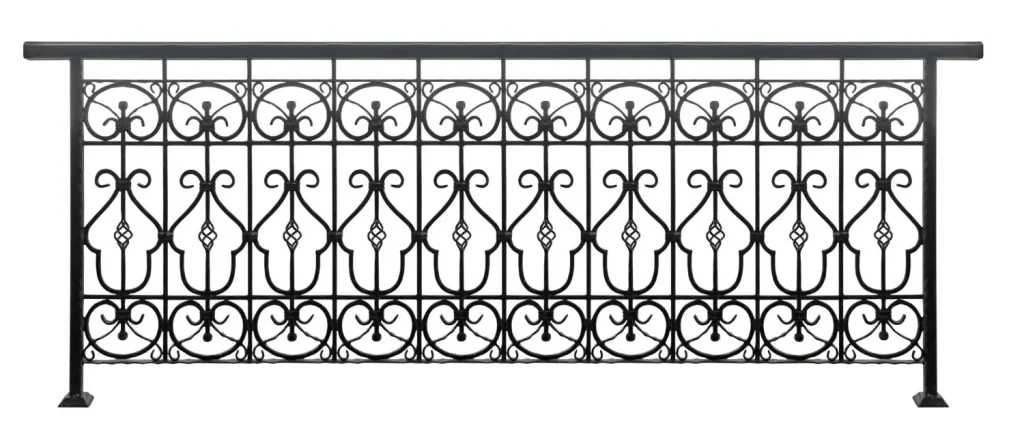 Classic Floral Wrought Iron Railing