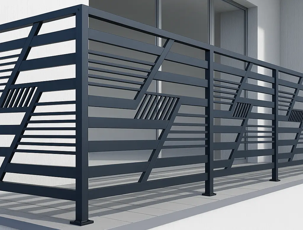 Contemporary Geometric Steel Railing