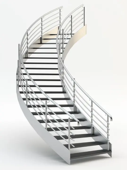 Curved Elegance Stainless Steel Stairs