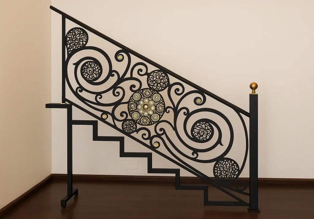 Elegant Floral Spiral Railing