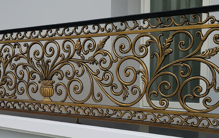 Golden Vine Flourish Balcony Railing