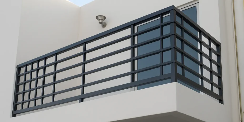 Sleek Black Balcony Railing