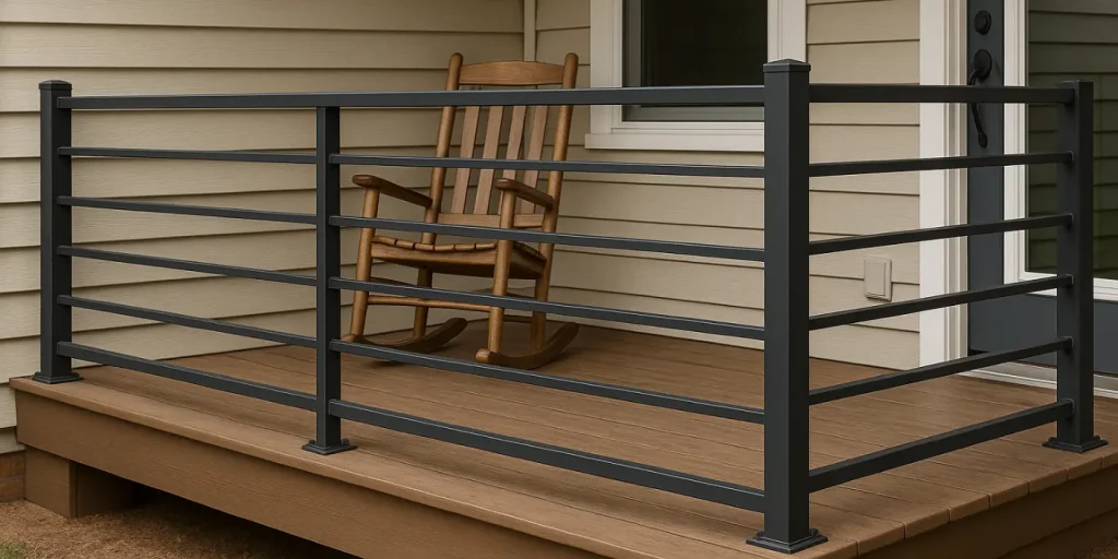 Sleek Horizon Dark Grey Steel Railing