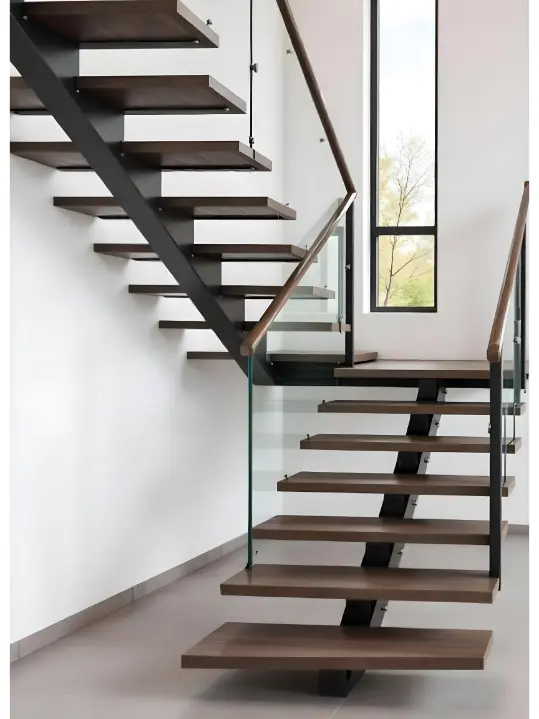 Steel Frame Floating Wood Stairs