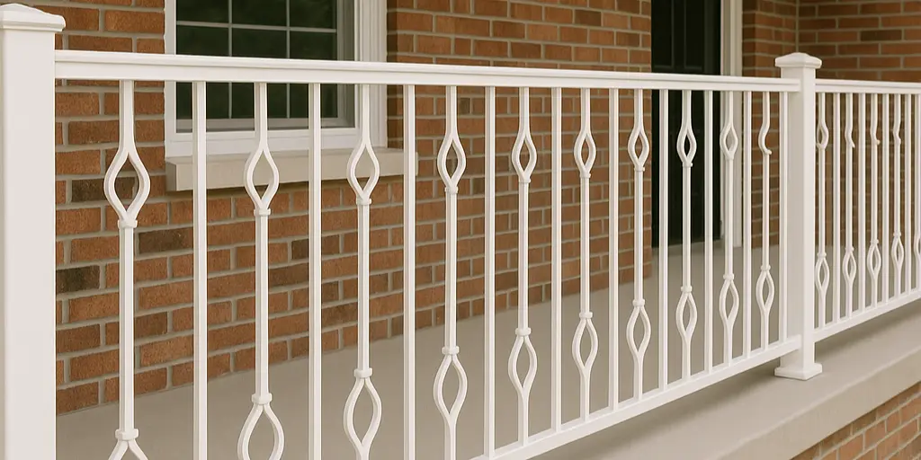 Timeless White Geometric Steel Railing