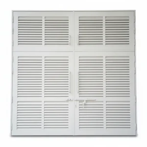 White Louvered Panel Iron Doors